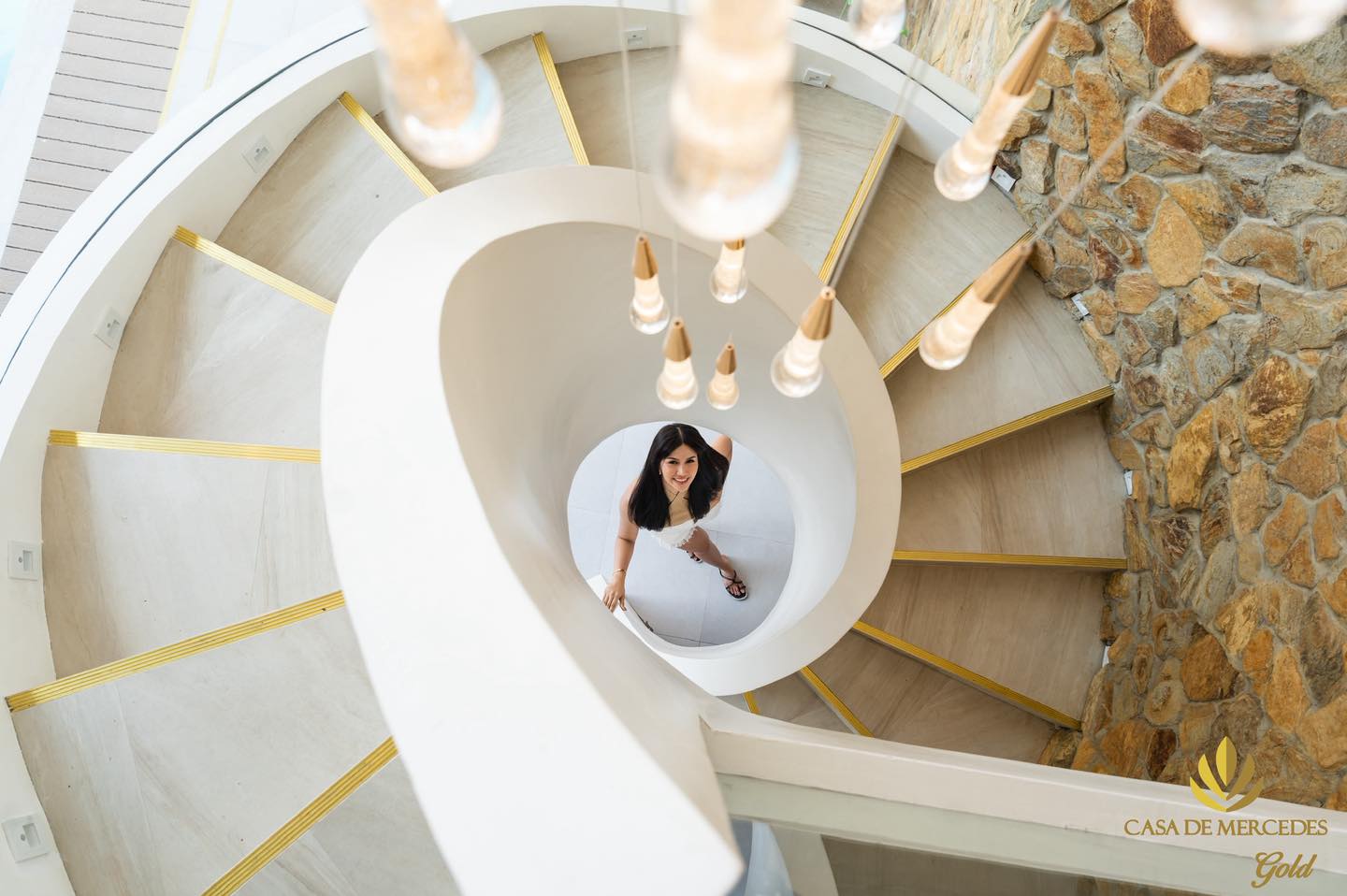 Spiral staircase inside Casa De Mercedes